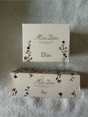 Dior Miss Dior Bath Set — White with Multicolor Floral Accents